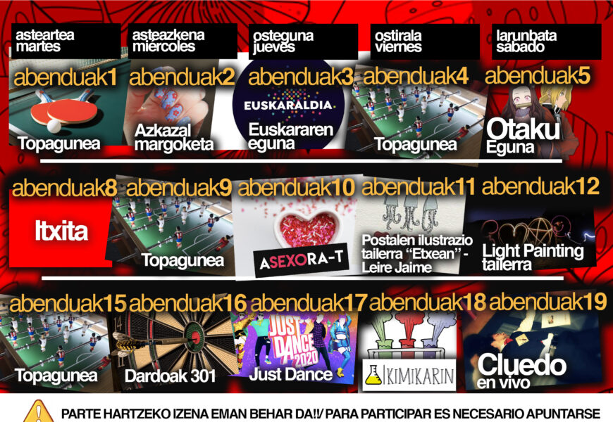 Abenduko ekintzak Martindozenea gaztelekuan
