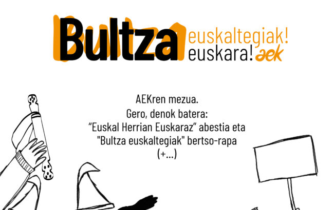 “Bultza euskaltegiak! Bultza euskara!” ekimena abiatu du AEKak korrikaren hutsunea betetzeko
