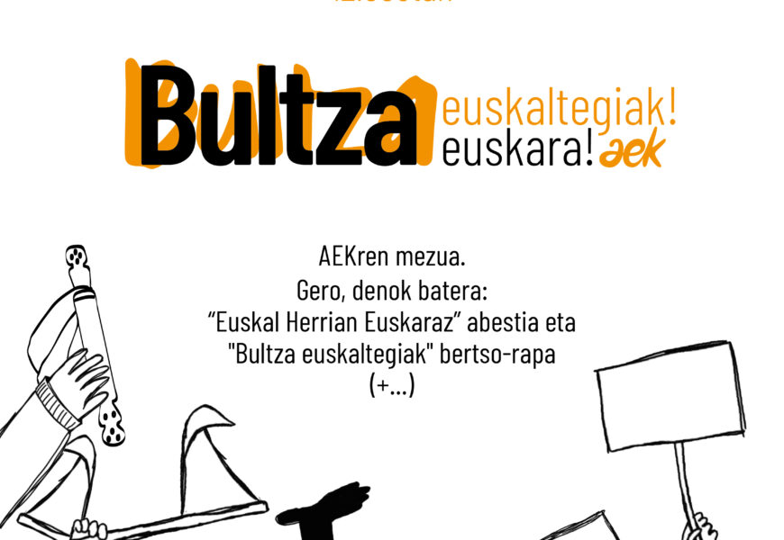 “Bultza euskaltegiak! Bultza euskara!” ekimena abiatu du AEKak korrikaren hutsunea betetzeko