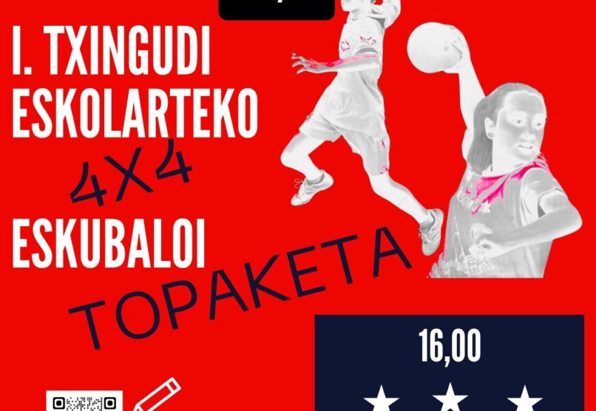 Txingudi Eskubaloiak I. Txingudi Eskolarteko 4X4 Eskubaloi Topaketa antolatu du ostegunerako
