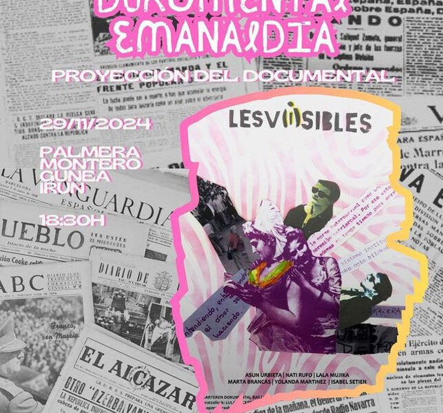 Lumak Haizek Lesv(i)sibles dokumentalaren emanaldia antolatu du azaroaren 29rako Lumak Haizek Lesv(i)sibles dokumentalaren emanaldia antolatu du azaroaren 29rako