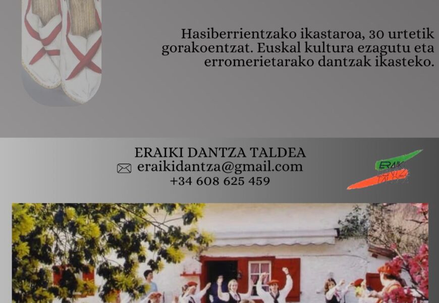 Eraikik zerotik dantzan ikasi nahi duten helduentzako ikastaroa proposatzen du