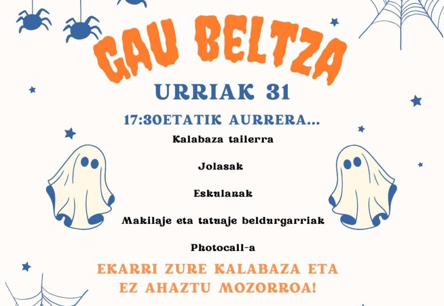 Gau Beltza ospatuko dute urriaren 31n Alde Zaharra-San Juan auzo elkartean