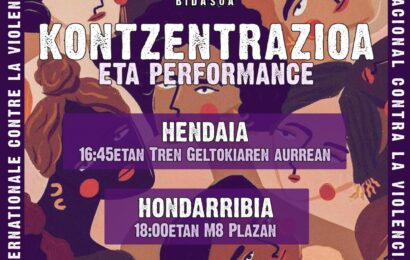 Emakumeak behar dituzte M8 Asanblada Feminista Bidasoaren A25eko performancean parte hartzeko