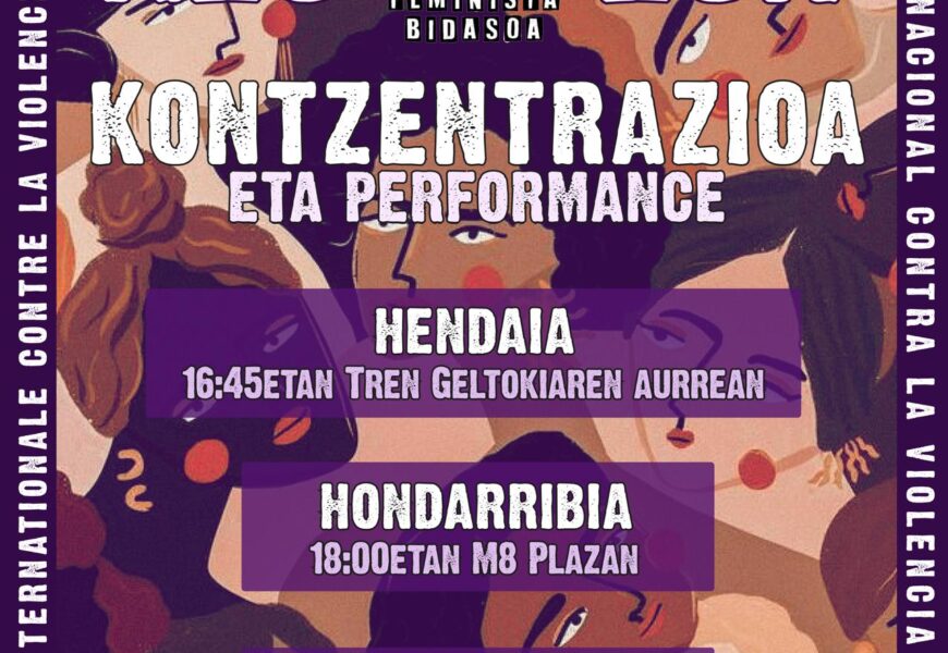 Emakumeak behar dituzte M8 Asanblada Feminista Bidasoaren A25eko performancean parte hartzeko Emakumeak behar dituzte M8 Asanblada Feminista Bidasoaren A25eko performancean parte hartzeko