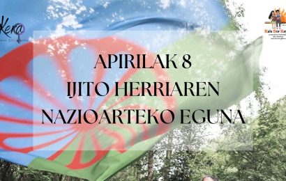 Ijito Herriaren bandera jarri da gaur udaletxean, Ijito Herriaren Nazioarteko Eguna dela eta