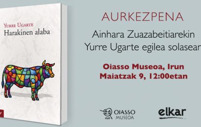 Yurre Ugartek “Harakinaren alaba” liburua aurkeztuko du Oiasso Museoan larunbatean