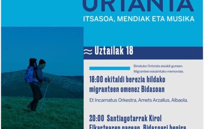 Urmugaren Urtanta ekimenak hildako migranteak omenduko ditu uztailaren 18an Bidasoa ibaian