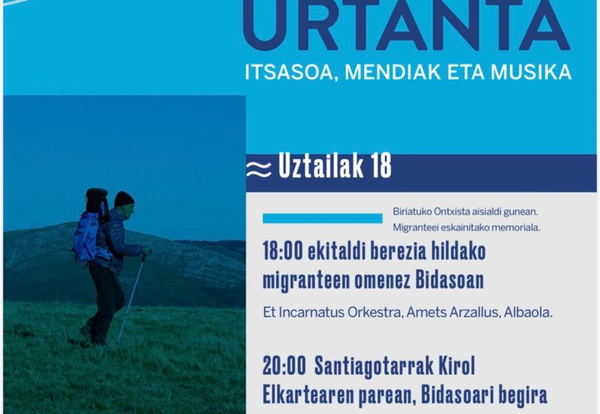 Urmugaren Urtanta ekimenak hildako migranteak omenduko ditu uztailaren 18an Bidasoa ibaian