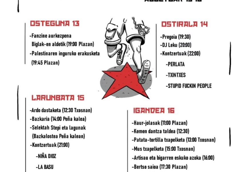 Urdanibia plaza Moskuko jaien erdigunea izango da abuztuaren 13tik 16ra