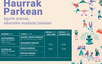 ‘Haurrak Parkean’ ekimenak euskarazko jolasa eramango du berriro Irungo lau parketara urrian