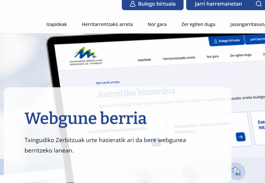 Txingudiko Zerbitzuak webgunea berritu du herritarrei izapideak errazteko eta online hitzordua txertatzeko